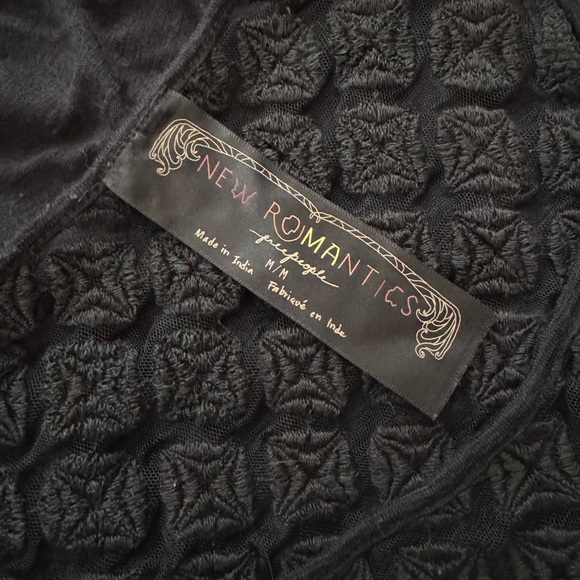 free people new romantics black lace panel top tassel ties - Picture 6 of 7